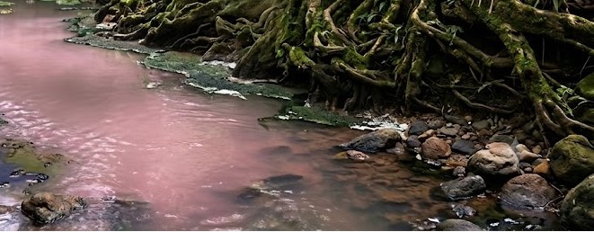DAE identifica origem de substância que tingiu córrego de vermelho em Americana