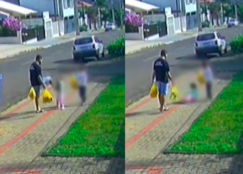 Pai é preso após ser filmado chutando filha de 3 anos no Paraná